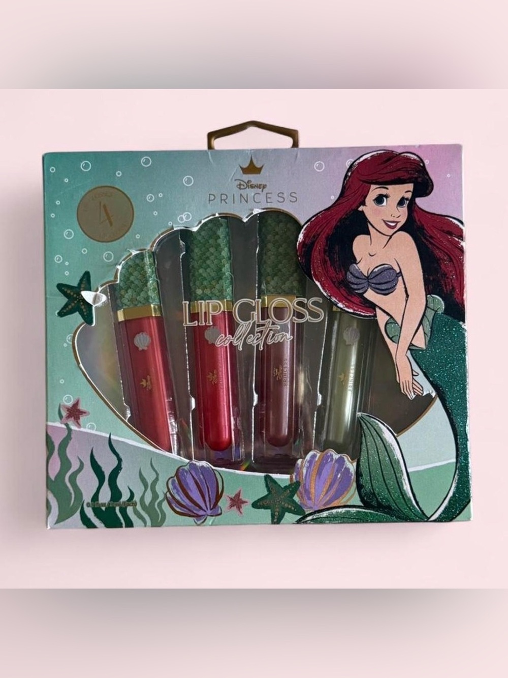 Disney Princess Ariel Lip Gloss Set — Red, Pink, Plum, Green